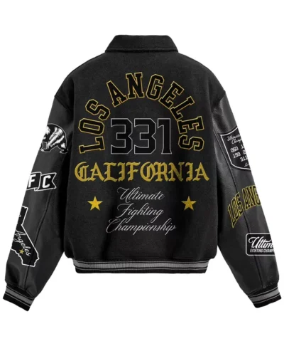 UFC 331 Full-Snap Black Varsity Jacket
