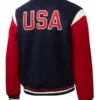 USMNT Sweden Legends Navy Leather Sleeve Jacket
