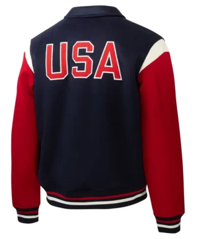 USMNT Sweden Legends Navy Leather Sleeve Jacket