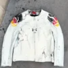Under Armour x 424 White Leather Jacket