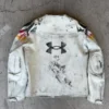 Under Armour x 424 White Leather Jacket