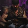 Undertaker Looking for Cena Brown Leather Vest