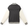 Unisex Mickey Mouse Black Satin Varsity Coat