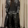 VIVET Black Leather Oversized Long Coat