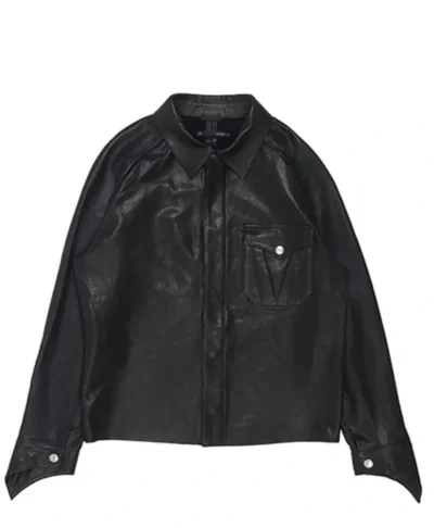 VIVET Black Leather Oxford Jacket
