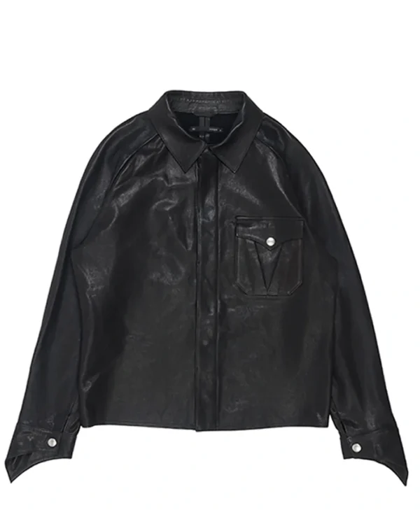 VIVET Black Leather Oxford Jacket