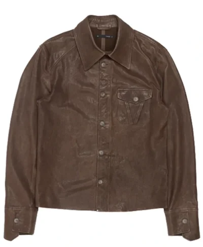 VIVET Leather Button Down Regular Fit Jacket