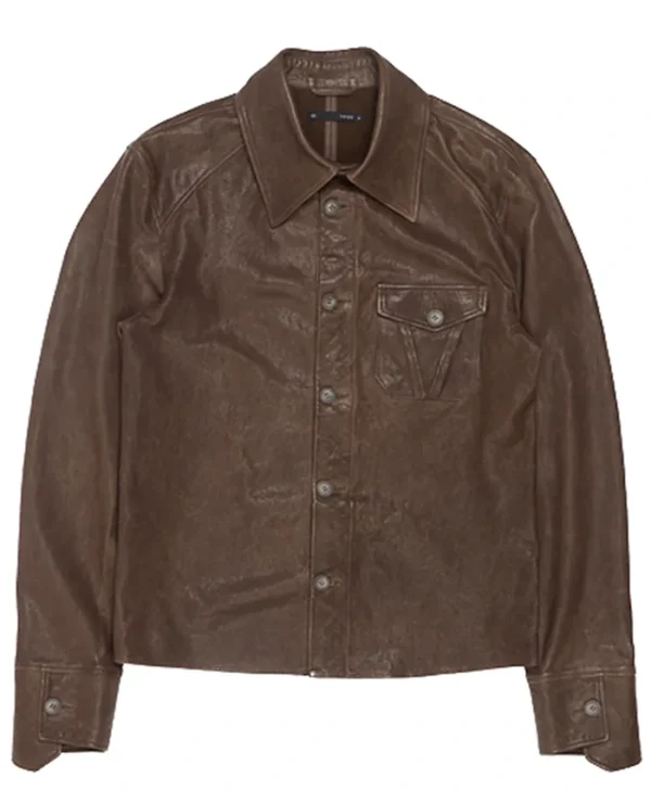 VIVET Leather Button Down Regular Fit Jacket