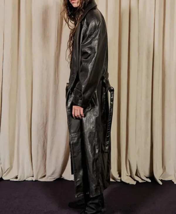 VIVET Real Leather Full Length Trench Coat