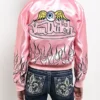 Von Dutch Pink Satin Bomber Jacket