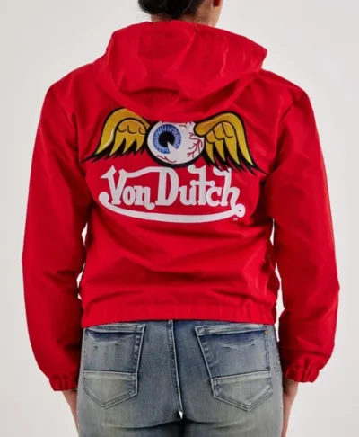 Von Dutch Red Windbreaker Jacket