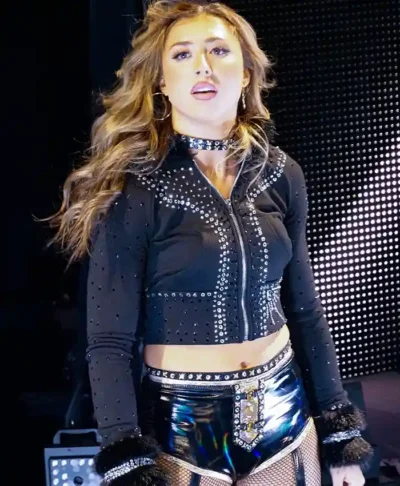 WWE NXT Adriana Rizzo Black Cropped Jacket