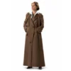 Wife and Dog 2026 Rosamund Pike Brown Long Wool Coat