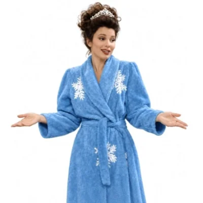 Women Fran Drescher Snowflake Loungewear Bathrobe