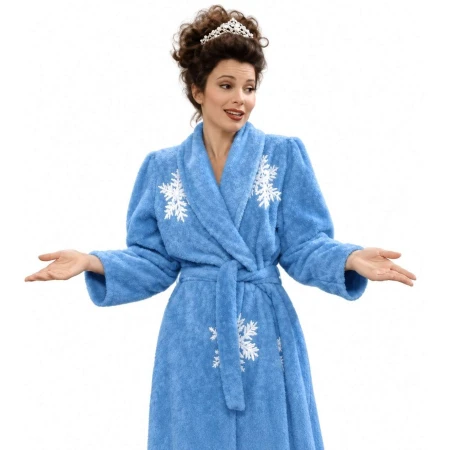 Women Fran Drescher Snowflake Loungewear Bathrobe