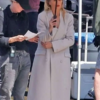 Women Gillian Anderson Long Off-White Trench Coat