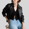 Women Quince Black Oversized Zip Up Coat