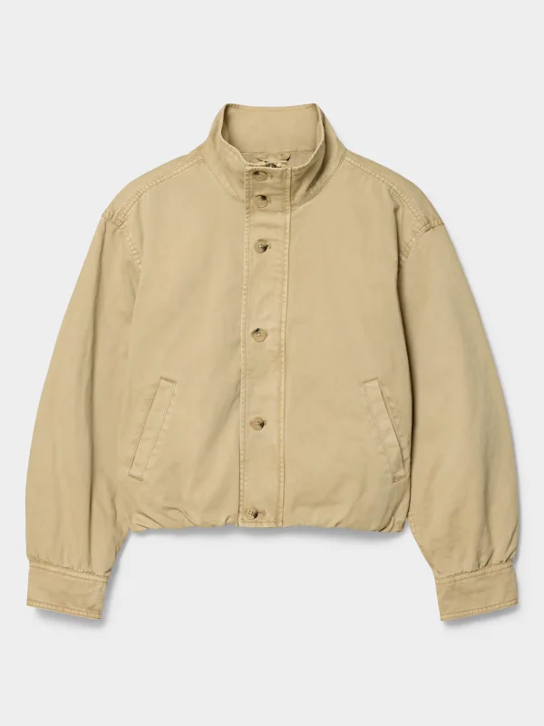 Women Shirt Collar Zip Up Jacket Three Pockets