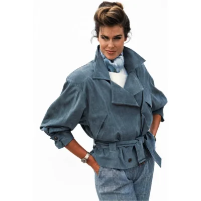 Womens-Blue-Suede-Leather-Belted-Jacket.webp