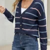 Women’s Striped Knit Cardigan Sweater
