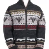 Yellowstone Nordic Pattern Zip-Up Knit Sweater