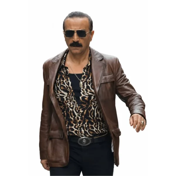 Yılmaz Erdogan Money Trap The Karun Treasure Brown Leather Blazer