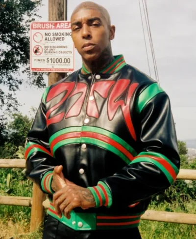 ZTTW Stylish Black Leather Varsity Jacket