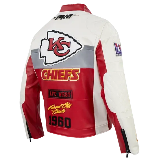 buy Chamarra De Piel NFL Kansas City Chiefs Moto Jacket