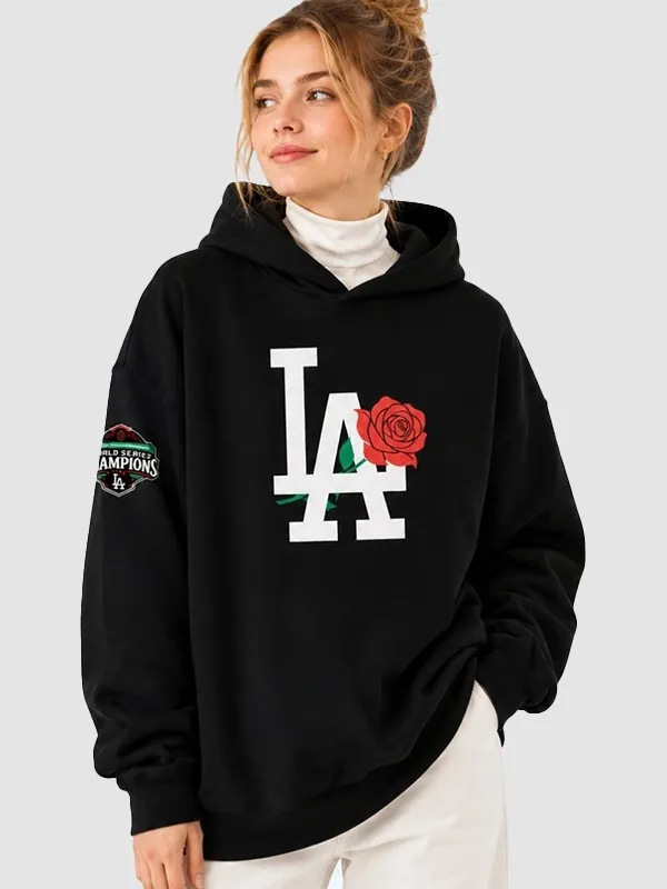 Dodgers Date Night Black Hoodie - Image 2