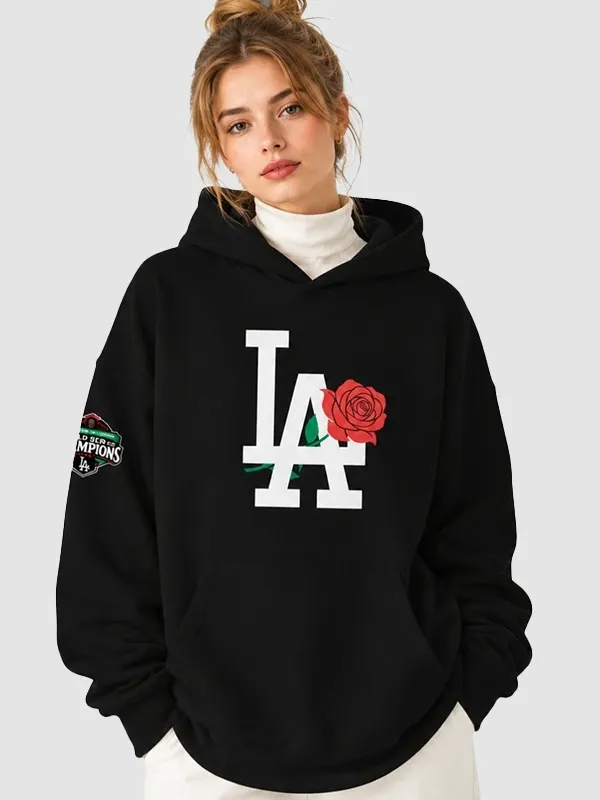 Dodgers Date Night Black Hoodie - Image 3