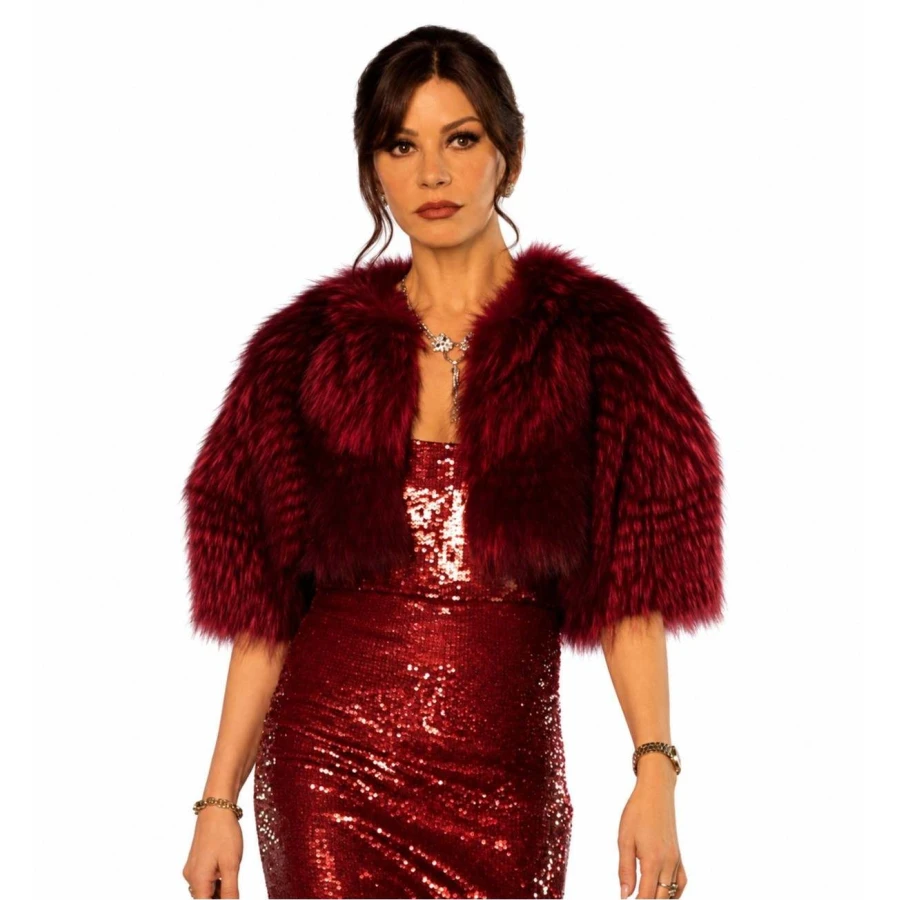 Kill Jackie 2026 Catherine Zeta Jones Purple Faux Fur Jacket - Image 3