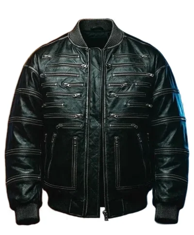 shop now Mr. Ocho Leather Bomber Jacket