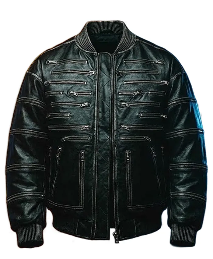 shop now Mr. Ocho Leather Bomber Jacket