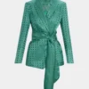 shop now Ted Lasso S04 Hannah Waddingham Green Tie Waist Blazer