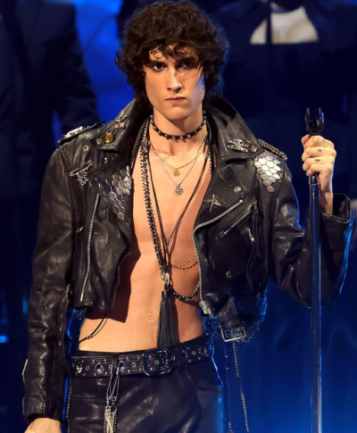 2026 VMAs Sombr Black Leather Jacket