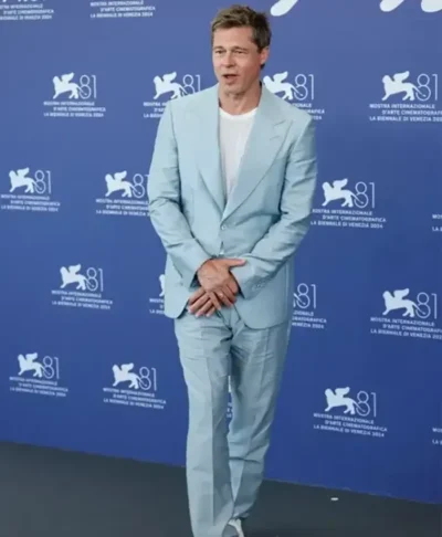 81st Venice International Film Festival Brad Pitt Buttoned Suit