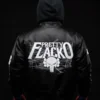 A$AP Rocky Punisher Logo Black Leather Jacket