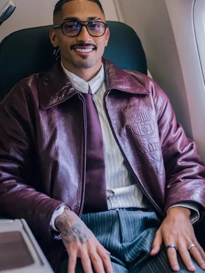 AMIRI Barcelona 26 27 Burgundy Leather Jacket