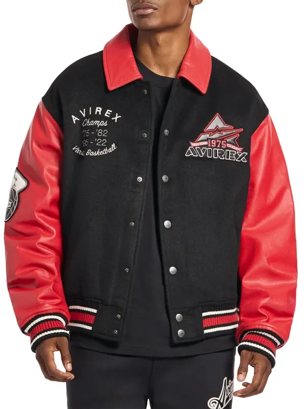 AVIREX Flight Squadron Snap Button Varsity Jacket