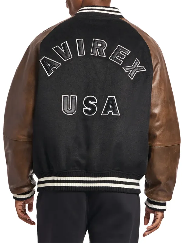 AVIREX Flight Squadron Snap Button Varsity Jacket