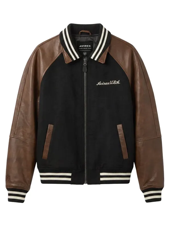 AVIREX Naval Varsity Wool Leather Jacket