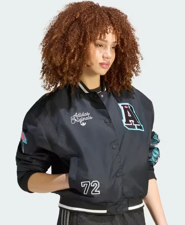 Adidas Black Bomber Jacket With Badges
