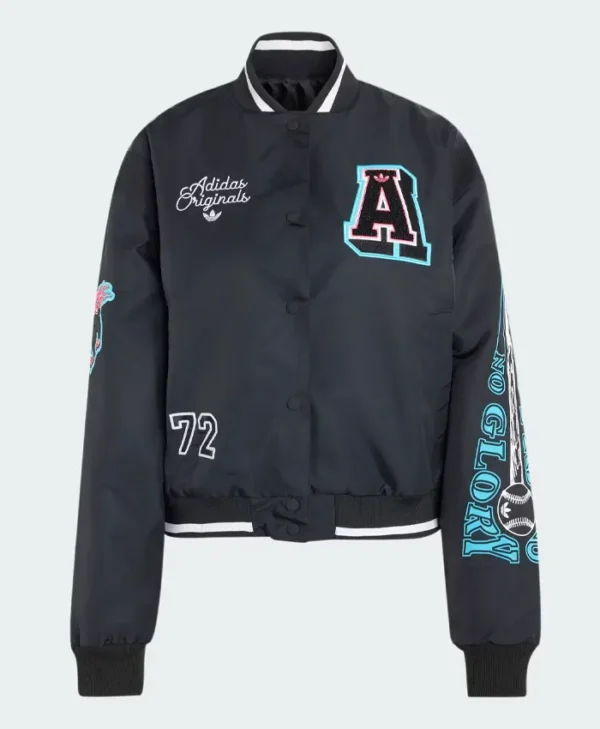 Adidas Black Bomber Jacket With Badges