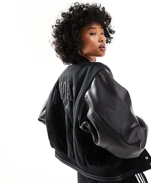 Adidas Dark Black Varsity Bomber Jacket