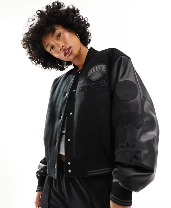 Adidas Dark Black Varsity Bomber Jacket