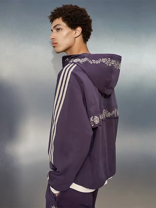 Adidas Floral Embroidered Purple Tracksuit Jacket 2026