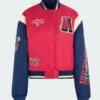 Adidas Red Bomber Jacket With Badges