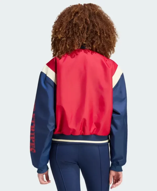 Adidas Red Bomber Jacket With Badges