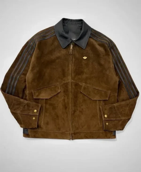 Adidas Refined Luxe Brown Suede Jacket