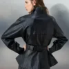 Adidas x ASOS Black Leather Peplum Track Jacket